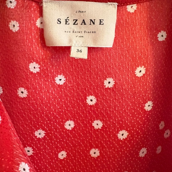 Sezane red silk blouse - Picture 5 of 8